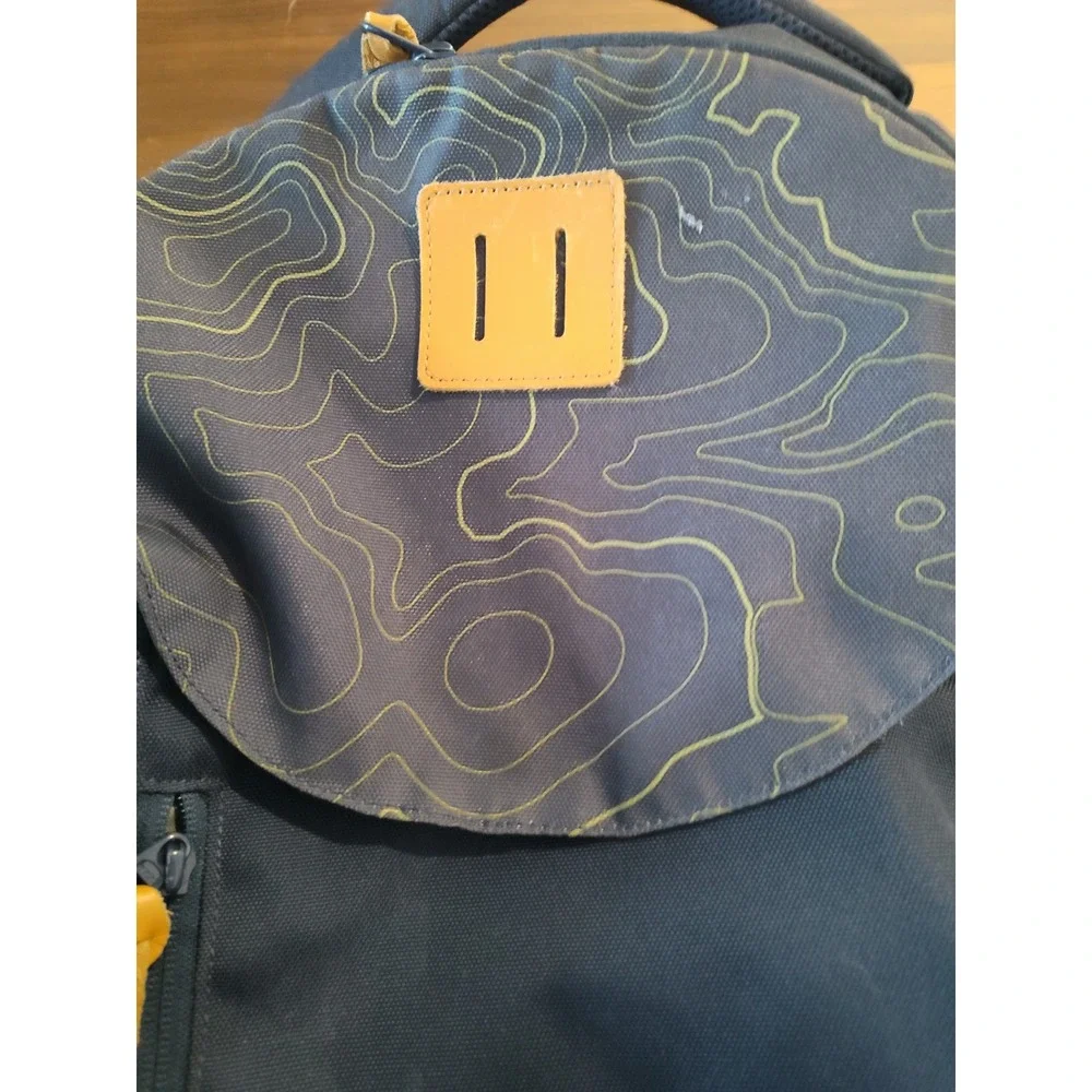 United By Blue Topographic Print Backpack Navy Blue Outdoor Daypack